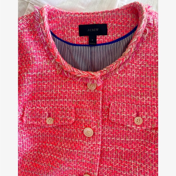 J CREW Peplum Lady Jacket in Neon Fuchsia Tweed - Picture 4 of 4